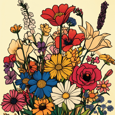 Colorful Bouquet Illustration