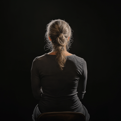 Back of Woman in Studio