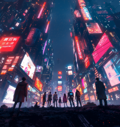 Cyberpunk Characters in Dystopia