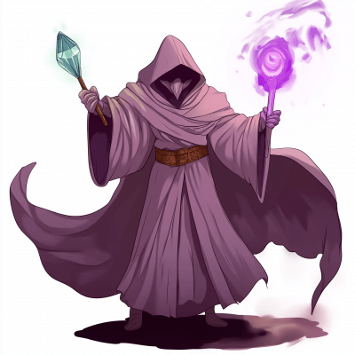 Scrawny Wizard with Crystal Wand