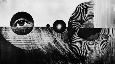 Abstract Black and White Collage