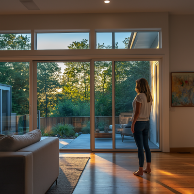 Woman in Bright Living Room