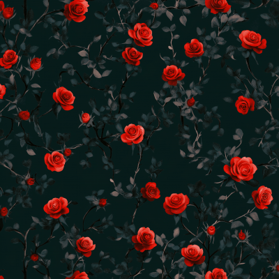 Thorny Red Roses Pattern