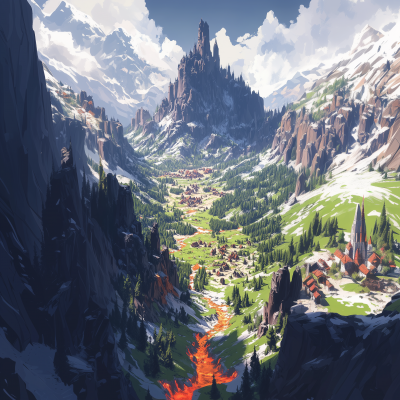Mountain View of Orc Villages