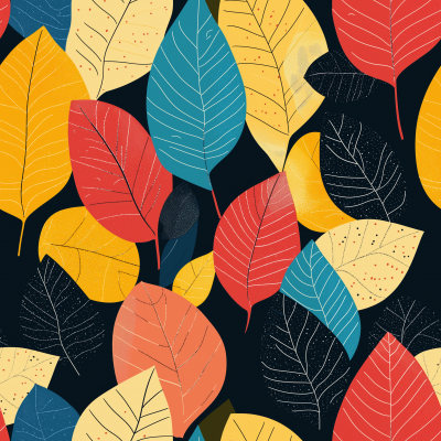 Colorful Autumn Leaves Graphic Design