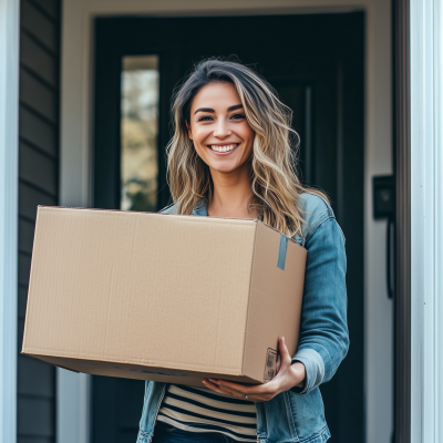 Woman Carrying a Box