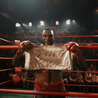 Celebratory Boxer in the Ring