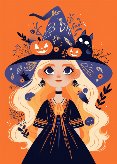 Halloween Witch Illustration