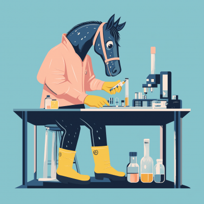 Happy Horse Doing Chemistry