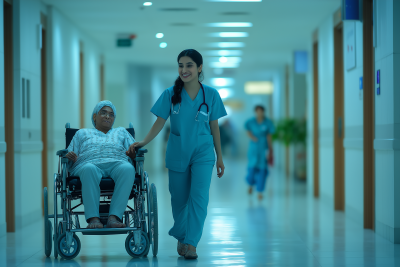 Nurse Assisting Patient