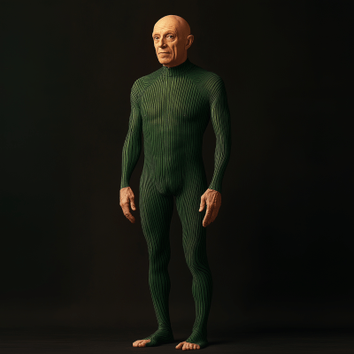 Bald Man in Green Unitard