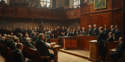 Historic Courtroom Scene