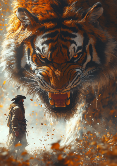 Tiger Attack in the Old West
