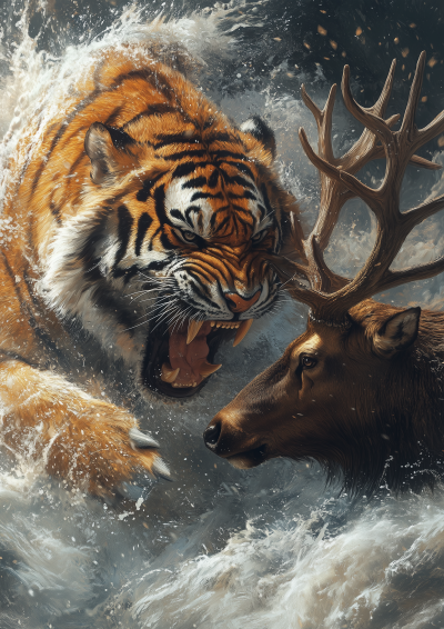 Tiger vs Elk