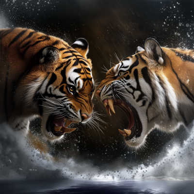 Fierce Tigers Face Off