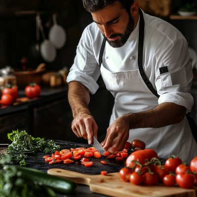 Gourmet Chef in Minimal Kitchen