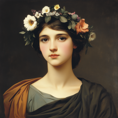 Woman with Flower Wreath