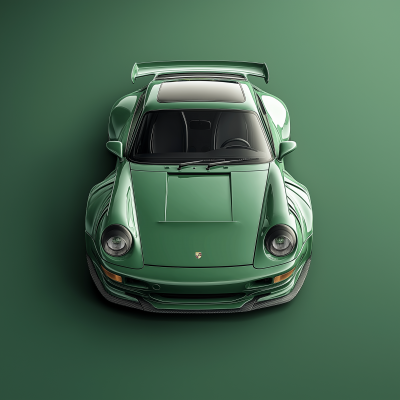 Green Porsche 993 Turbo