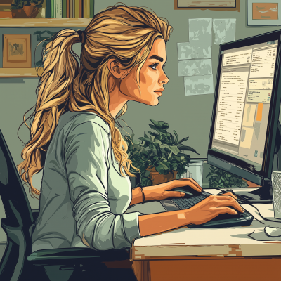 Young Woman Entrepreneur at Home Office