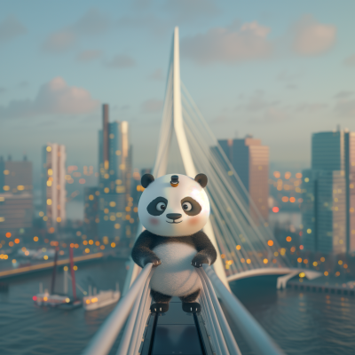 Chibi Panda on Erasmusbrug