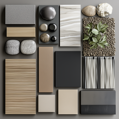 Material Moodboard with Color Palette