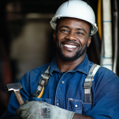 Black Plumber with Wrench