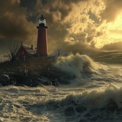 Tsunami at Lighthouse