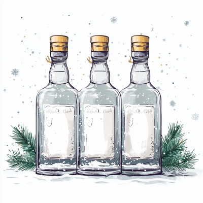 Retro Christmas Gin Bottles