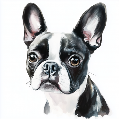 Cute Boston Terrier Head