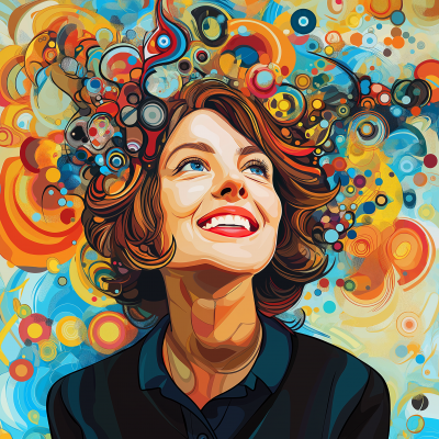 Quirky Illustrated Portrait of a Creative Woman