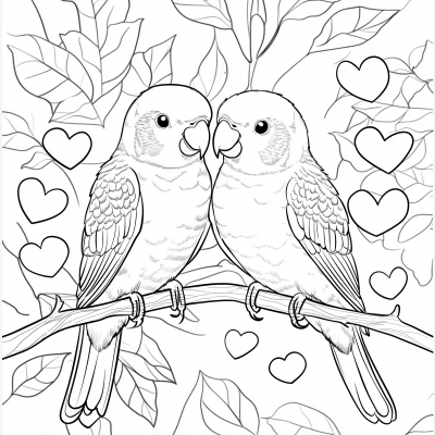 Lovebirds on a Branch