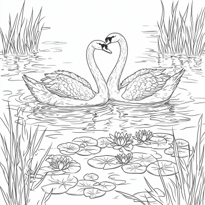 Swans on a Lake