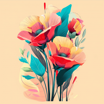 Colorful Flower Illustrations