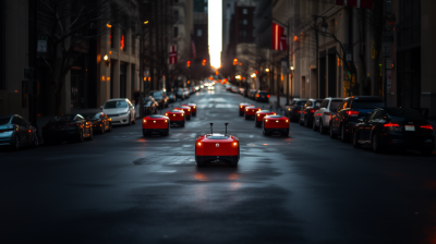 Row of Delivery Robots