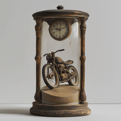 Sand Clock with Motorcycle