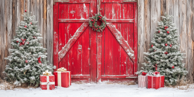 Vintage Rustic Christmas Barn Door