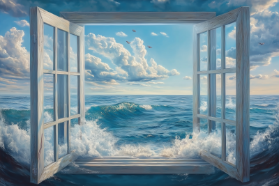 Surreal Ocean Window