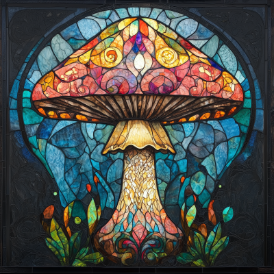 Psychedelic Mushroom Stained Glass