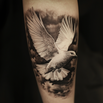 Hyper Realistic Dove Tattoo