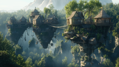 Aerial View of Elven City