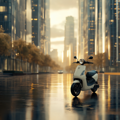 Modern Scooter in Cityscape