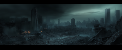 Desolated Cityscape at Night