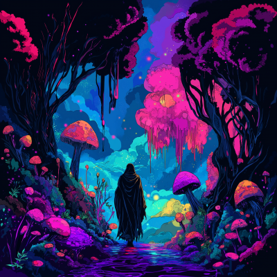 Reaper in a Vibrant Forest