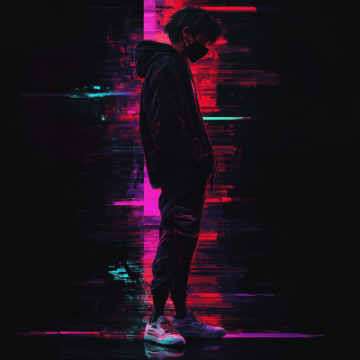 Cool Boy in Abstract Colors