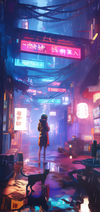 Cyberpunk Alley Encounter