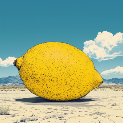 Lemon in Retro Landscape