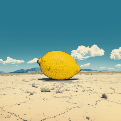 Lemon in Retro Landscape