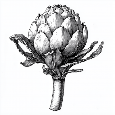 Engraved Artichoke Illustration