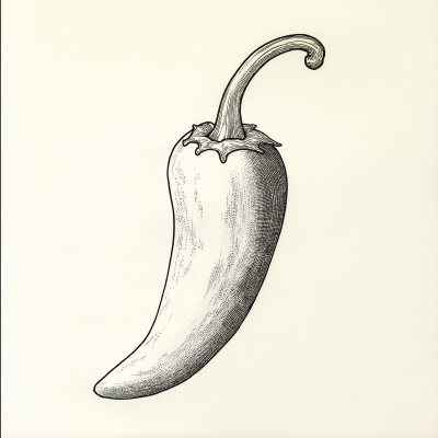 Line Drawing of Shipka Pepper