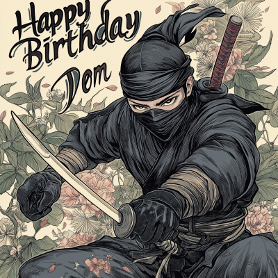 Ninja Birthday Card